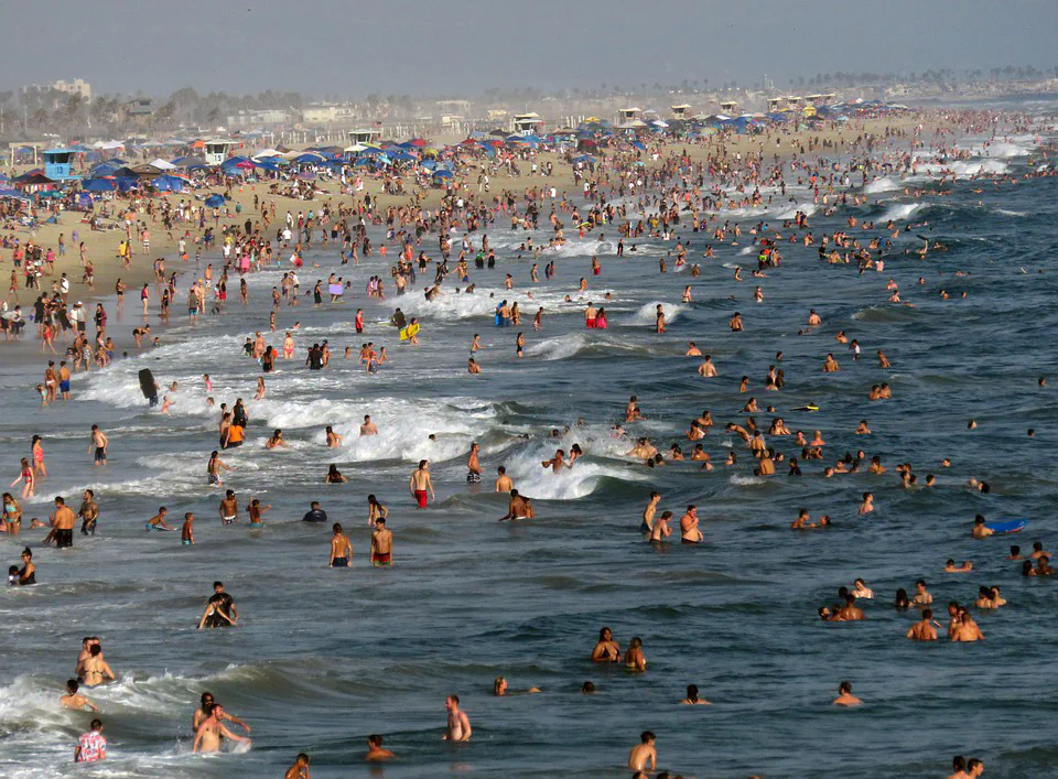 Praia lotada