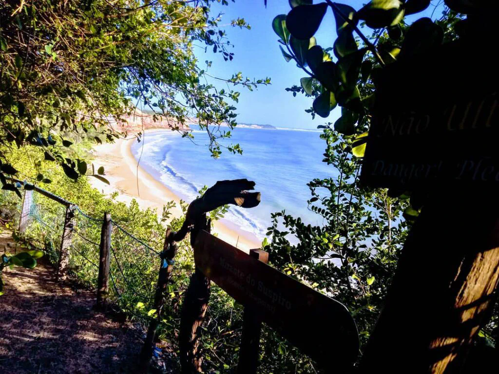 vista do Santuário Ecológico de Pipa de cima com vegetação escondendo a praia em
Pipa e Tibau do Sul no Rio Grande do Norte
